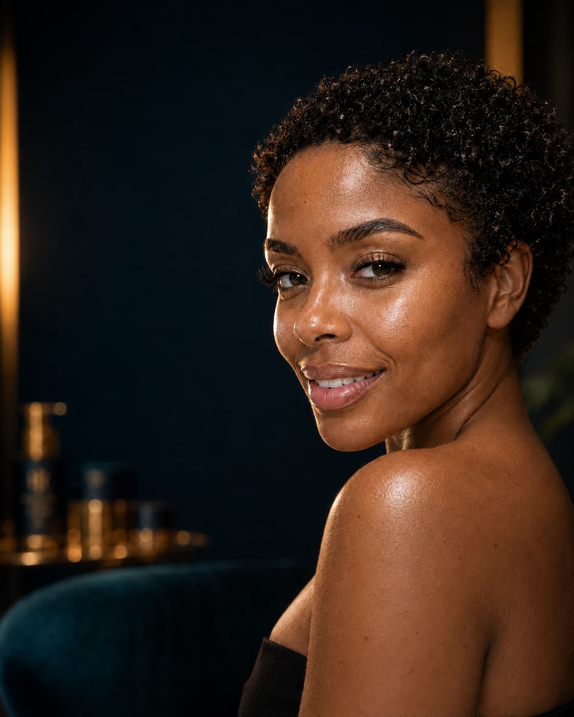Glowing melanated skin